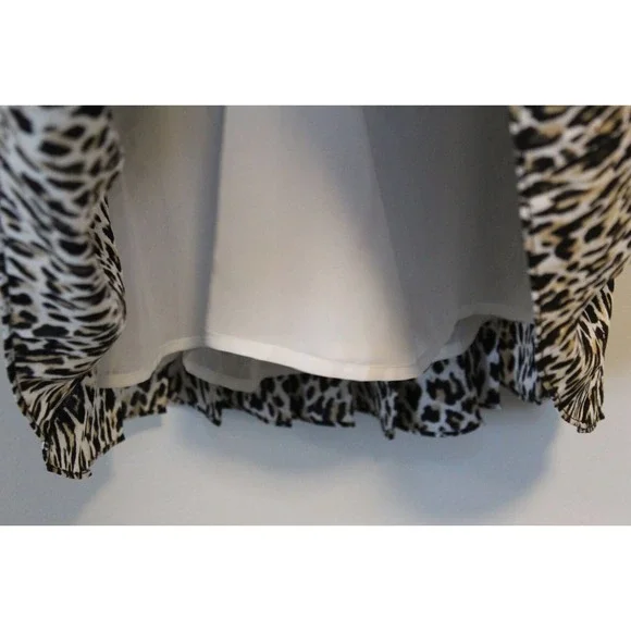J. Crew Pleated Midi Skirt Leopard Print Tan Black AF925 Women's Size 4 H14544 - Picture 7 of 8